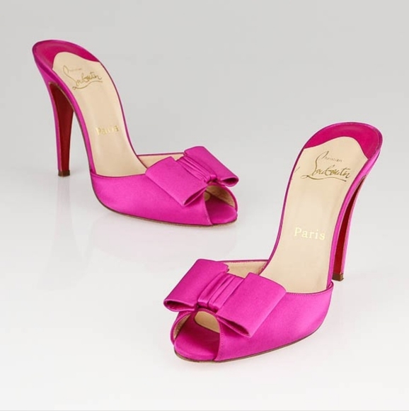 Christian Louboutin Shoes - Christian Louboutin Hot Pink Satin Heel Size 7.5
